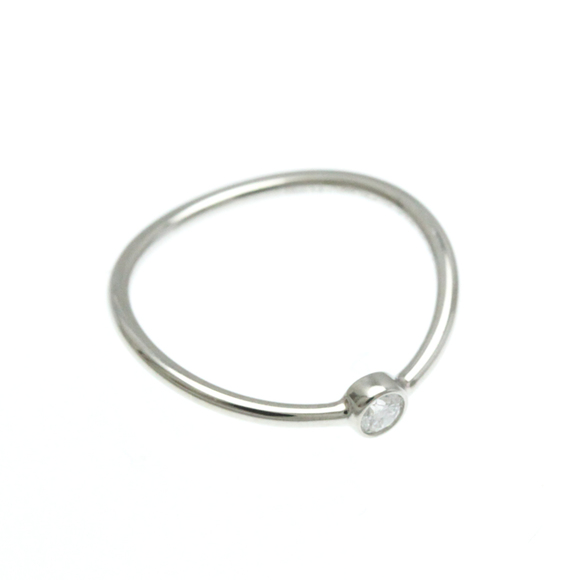 TIFFANY Silver Diamond Ring - Picture 2 of 9